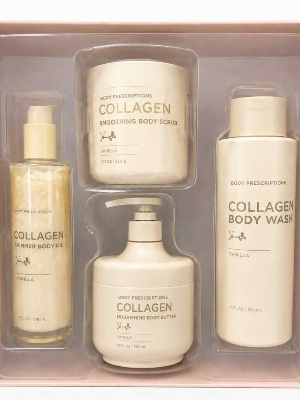 Body Prescriptions Vanilla Collagen Everything Shower Gift Set – 4-Piece Collect